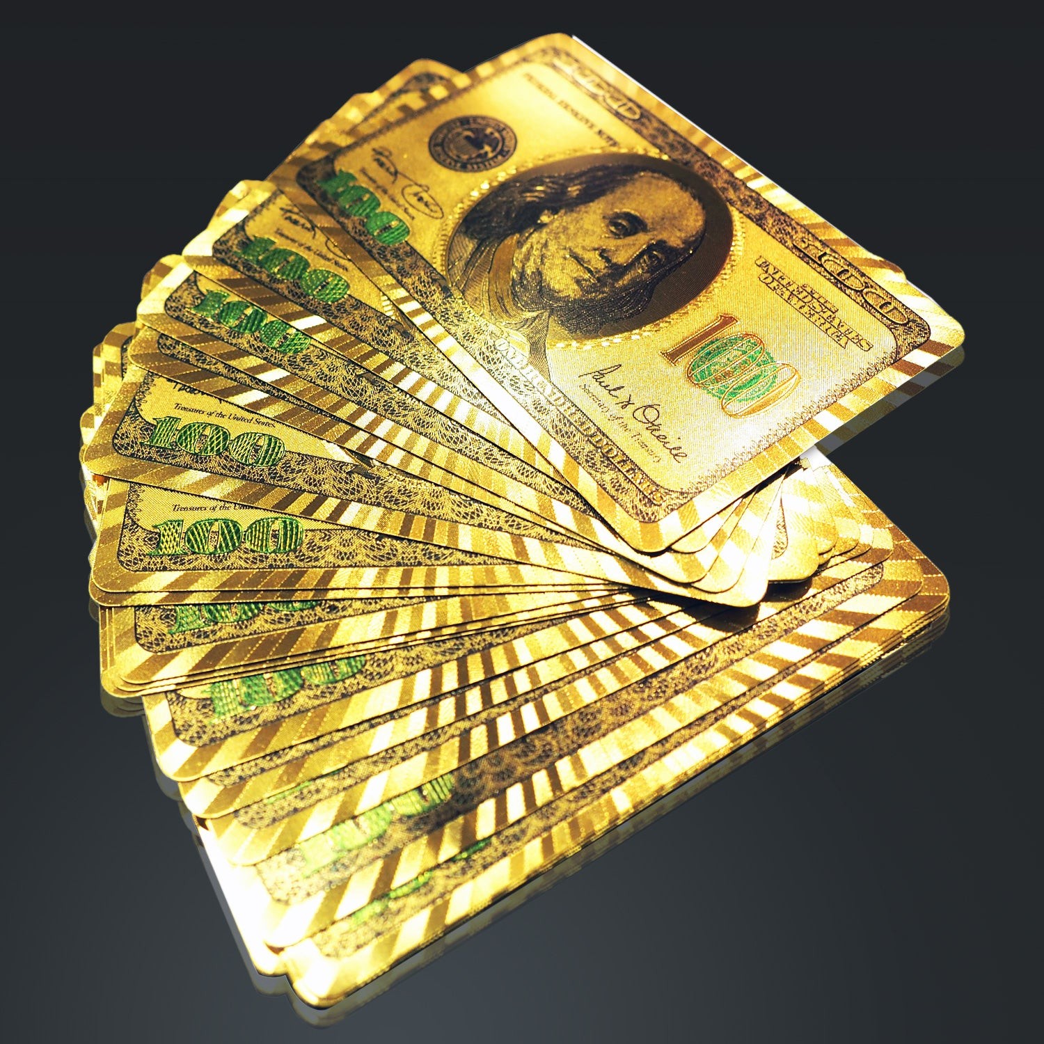 $100 Gold Playing Cards