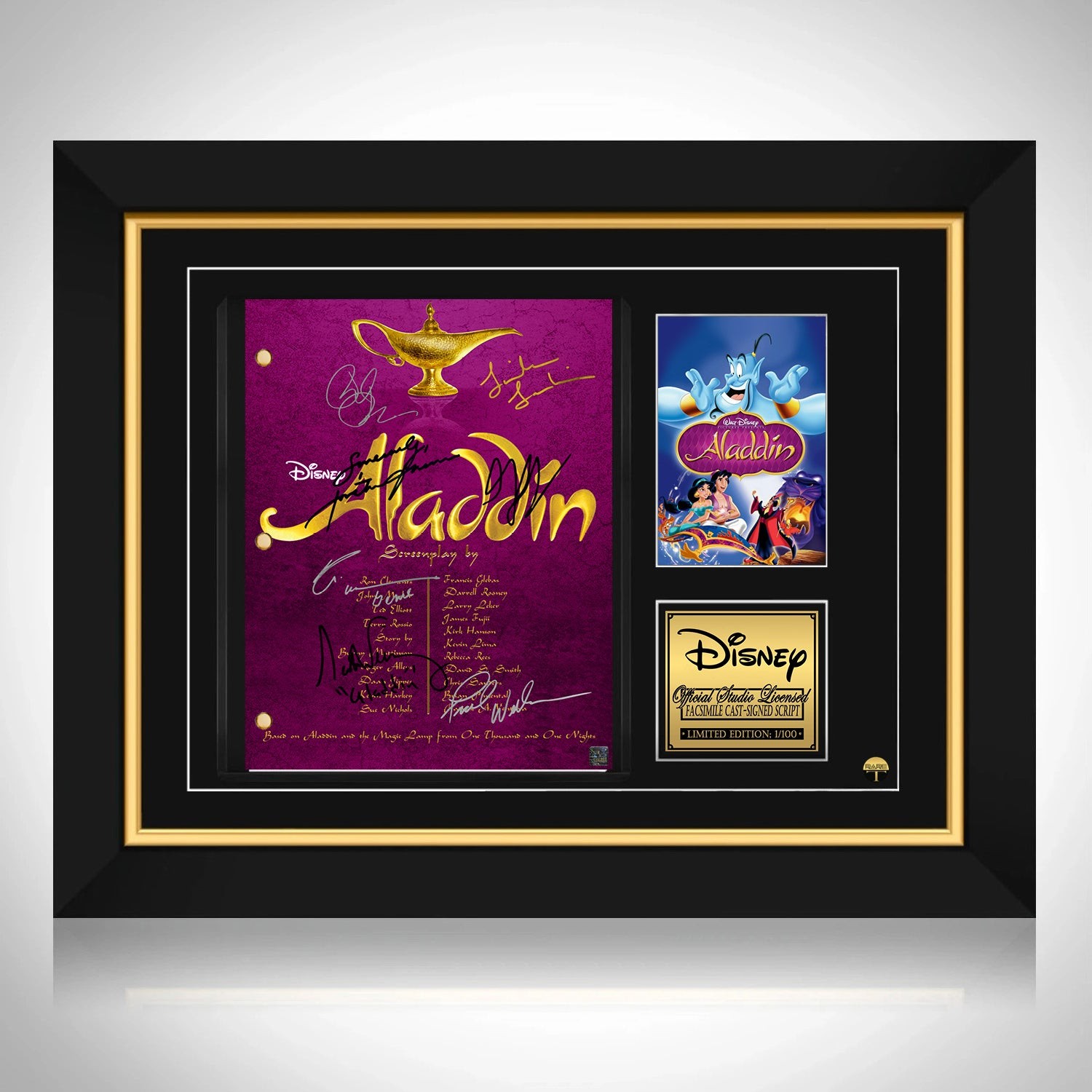 Junior's Aladdin Script Logo Graphic Tee White Medium