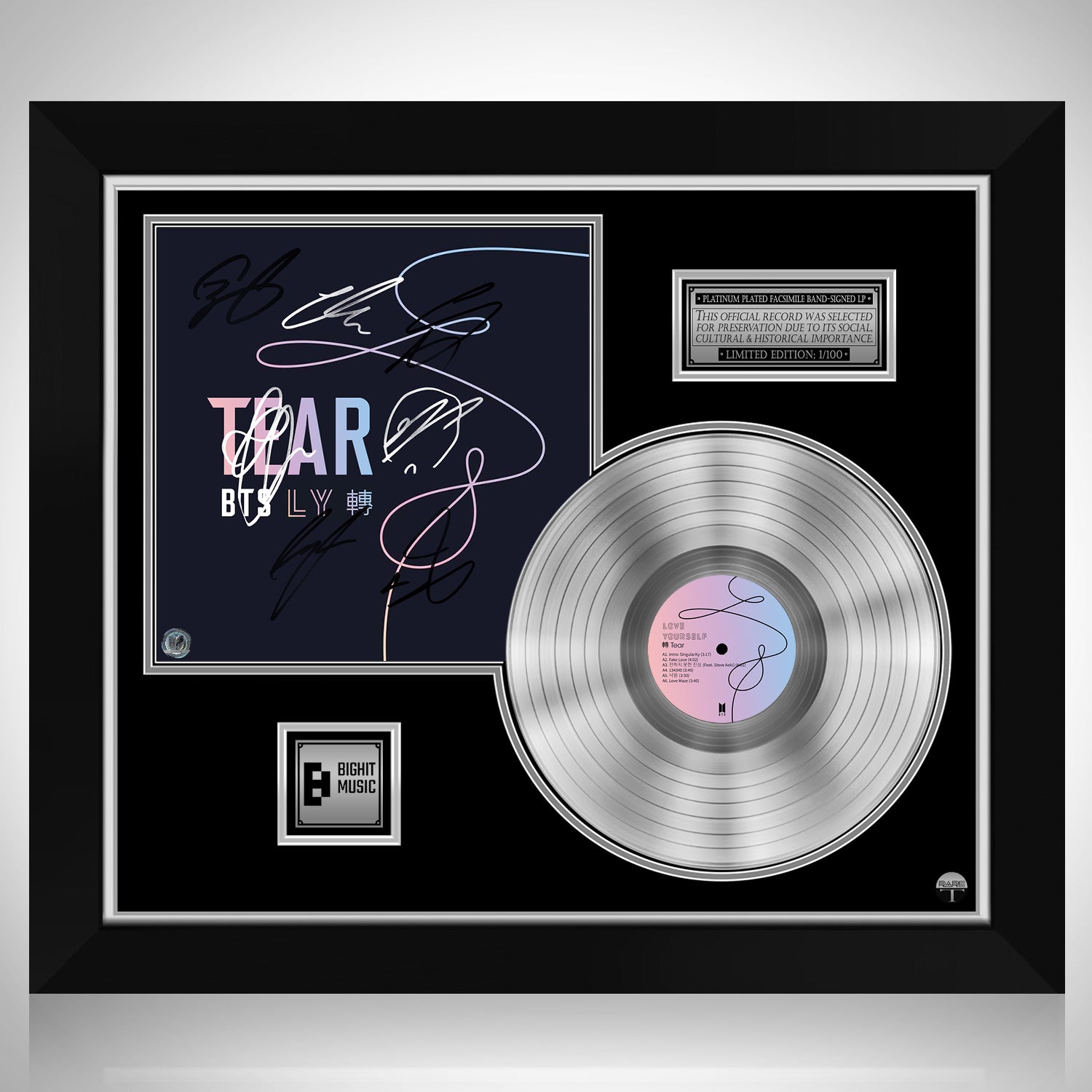 BTS - BE Gold Shadow LP Limited Signature Edition Custom Frame 