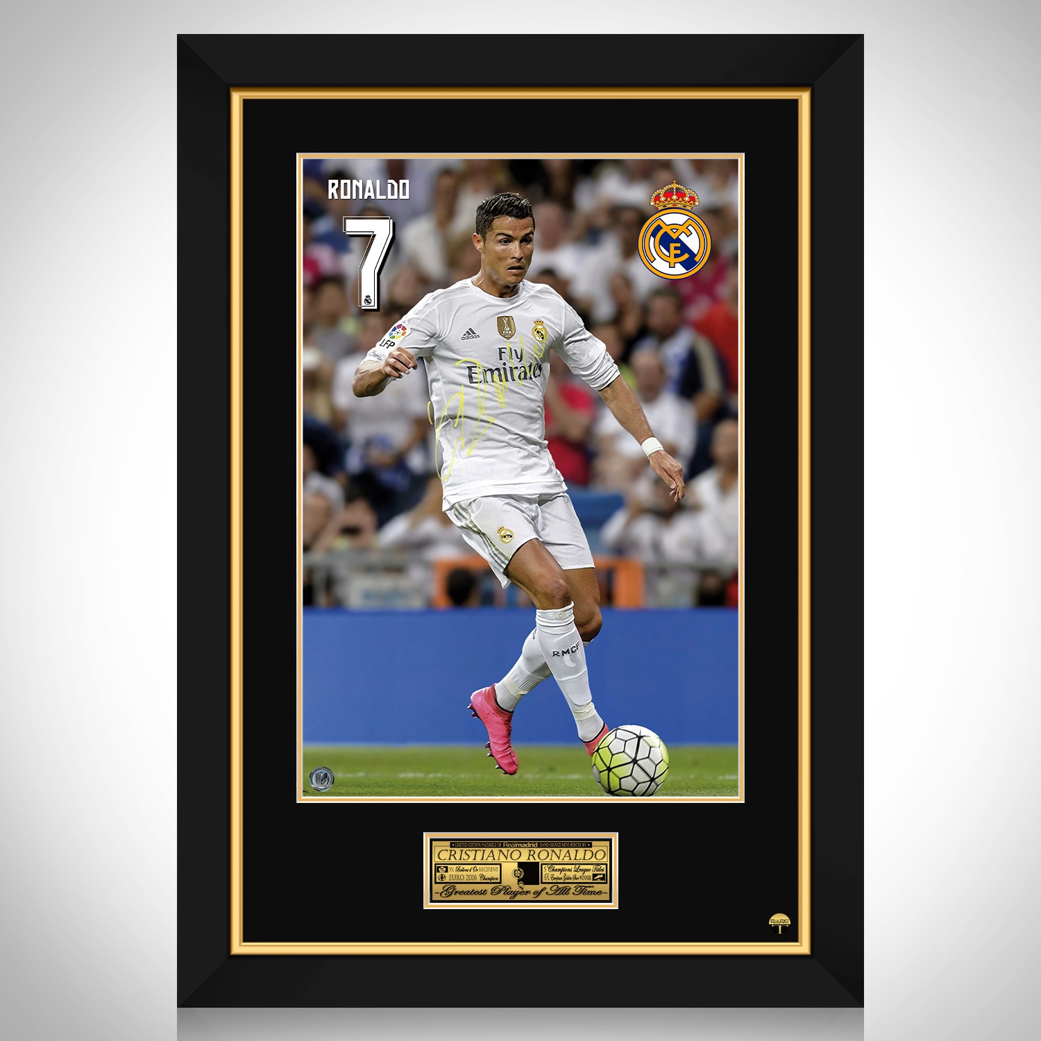 Real Madrid - Cristiano Ronaldo Mini Poster Limited Signature Edition  Custom Frame