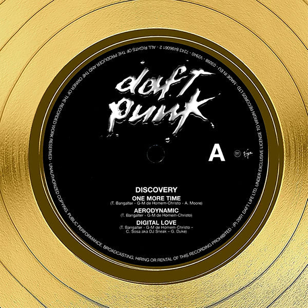 Daft Punk Discovery Gold LP Limited Signature Edition Custom Frame | RARE-T