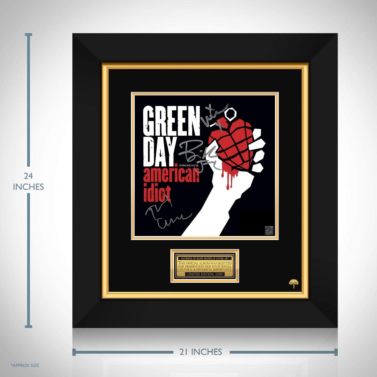 Green Day - American Idiot Framed Signature Gold LP Record Display M4 -  Gold Record Outlet Album and Disc Collectible Memorabilia