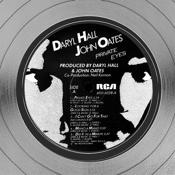 Hall and Oates Private Eyes Platinum LP Limited Signature Edition Custom  Frame
