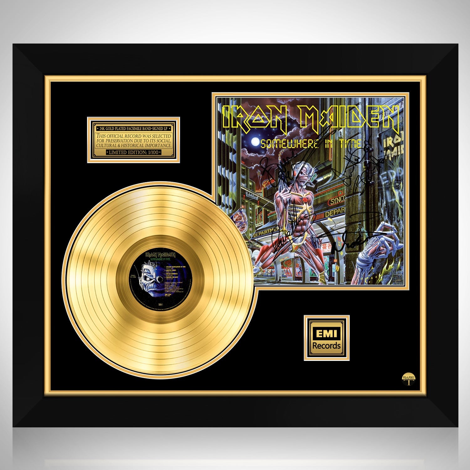 Iron Maiden - Somewhere in Time Gold LP Limited Signature Edition Custom  Frame
