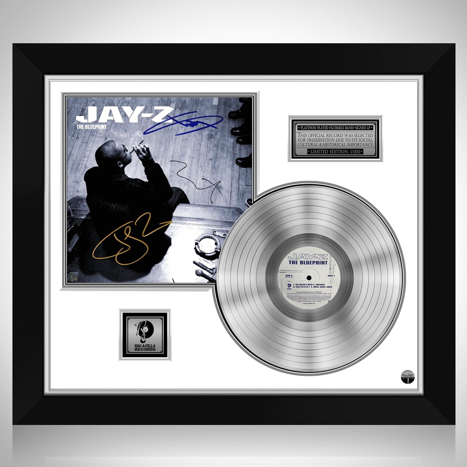 Jay-Z The Blueprint Platinum LP Limited Signature Edition Custom Frame