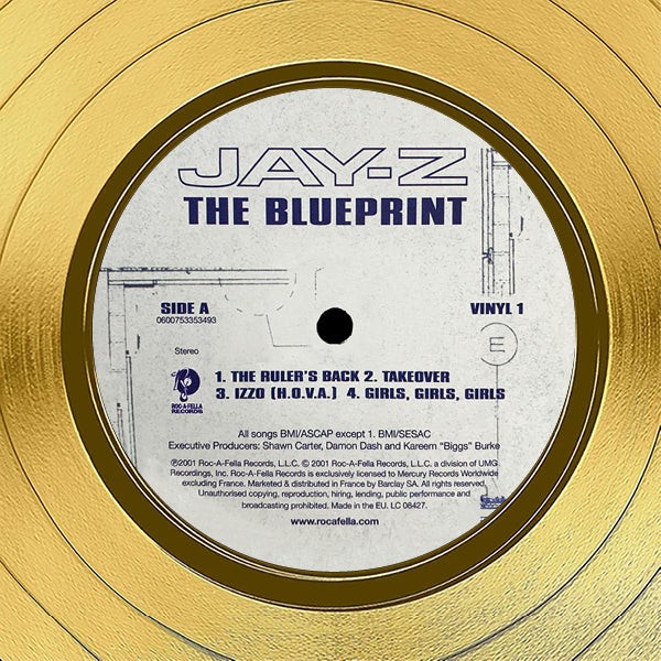 Jay-Z - The Blueprint Gold LP Limited Signature Edition Black Custom Frame