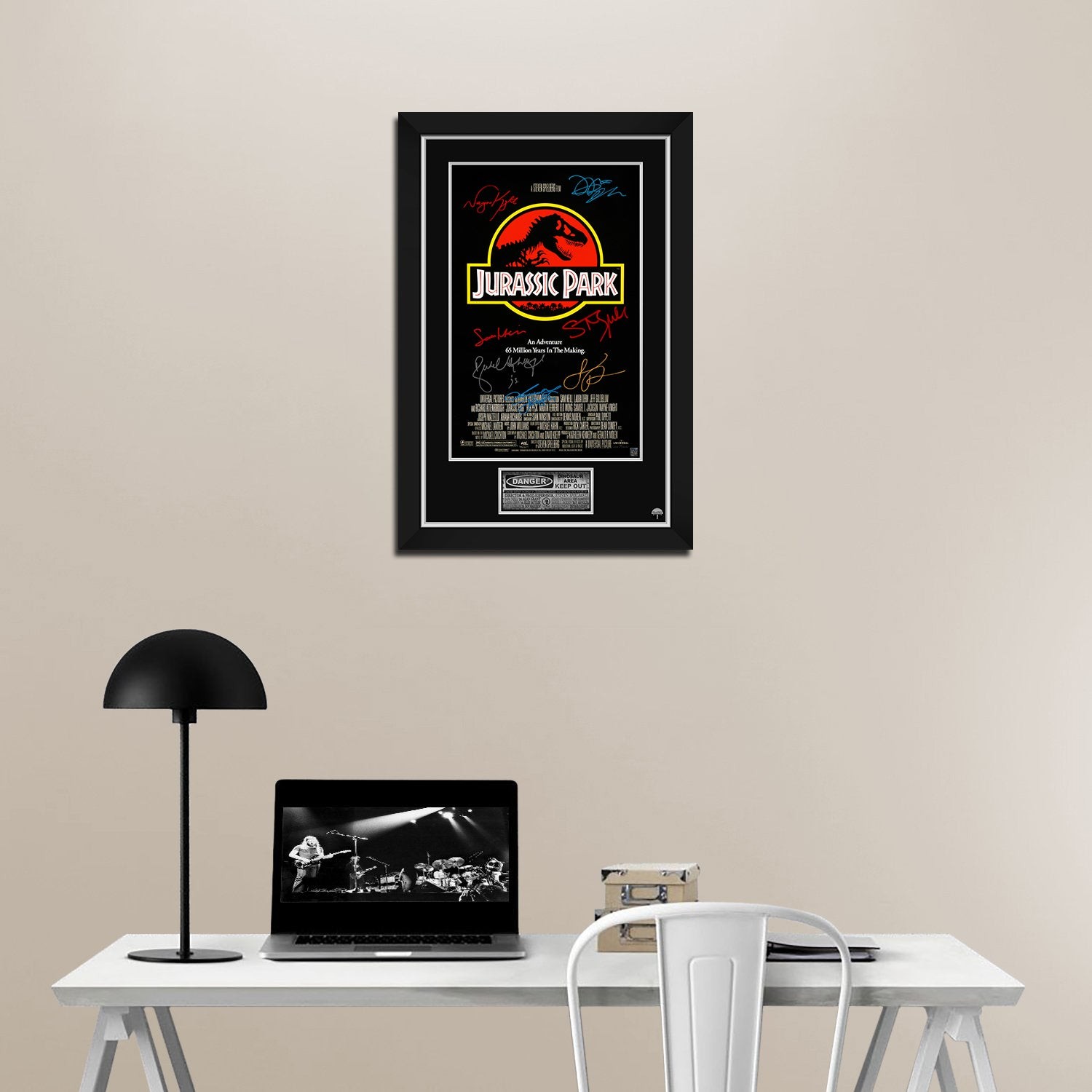 Jurassic Park Movie Mini Poster Limited Signature Edition Custom Frame
