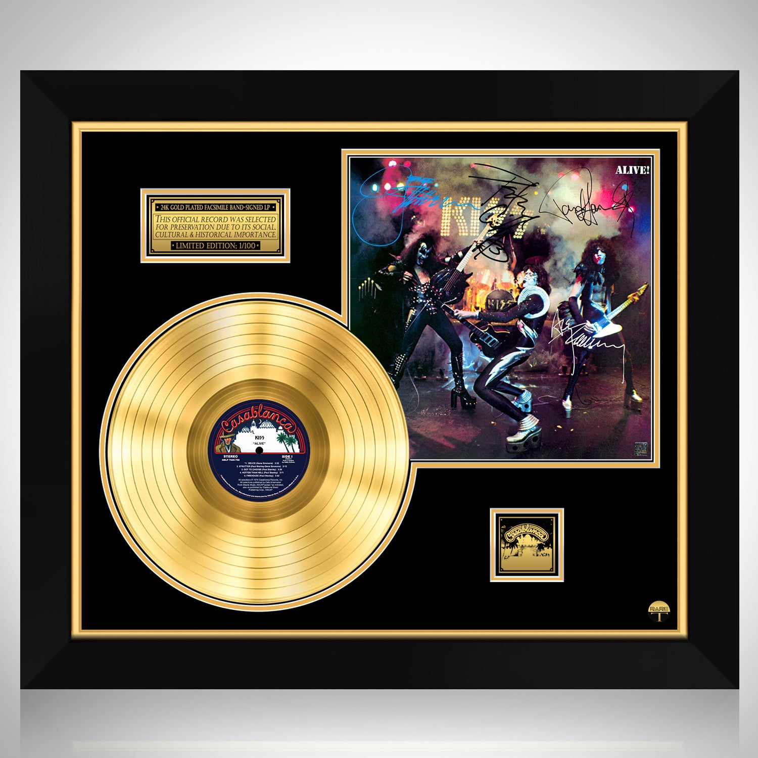 Kiss - Destroyer Gold LP Limited Signature Edition Custom Frame 
