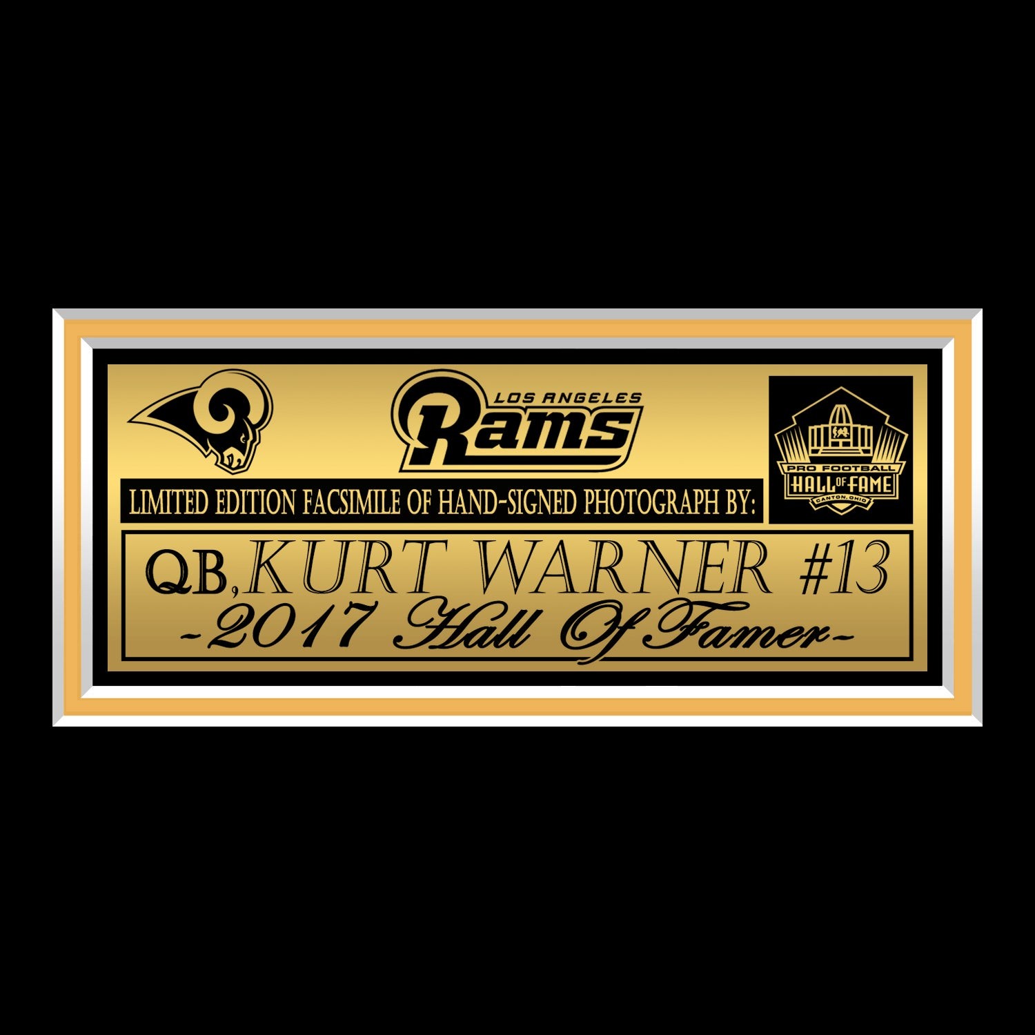 Kurt Warner St. Louis Rams Legend Photo Limited Signature Edition