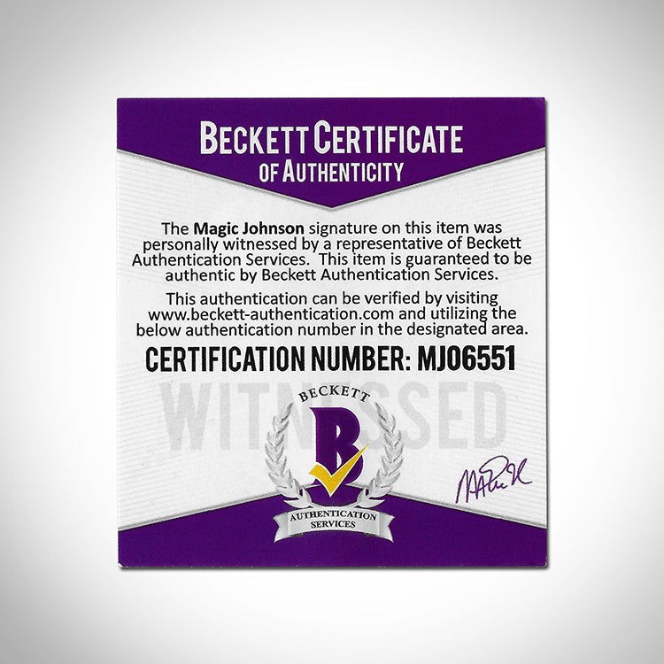 Magic Johnson Signed Custom Framed Jersey Display (Beckett)