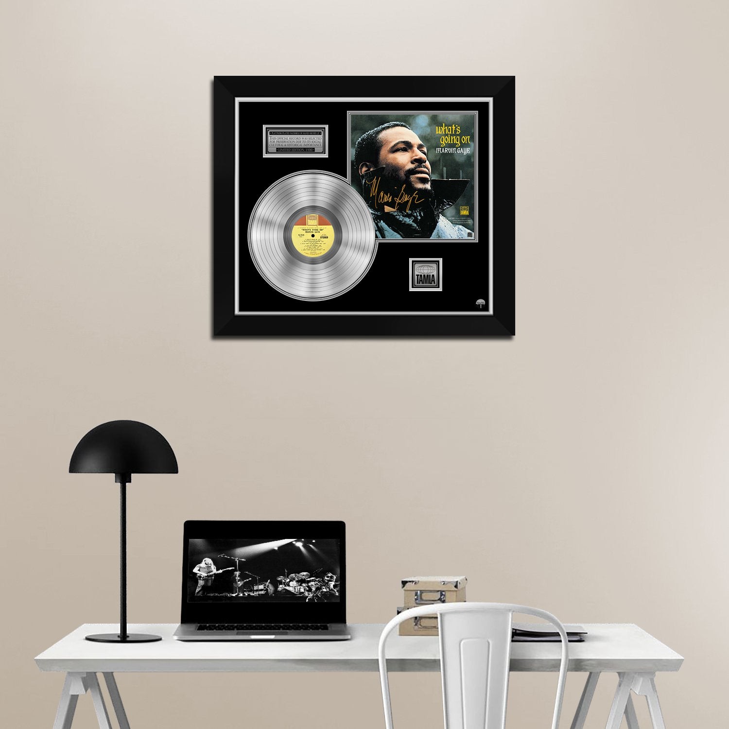 Marvin Gaye Whats Going On Platinum LP Limited Signature Edition Custom  Frame