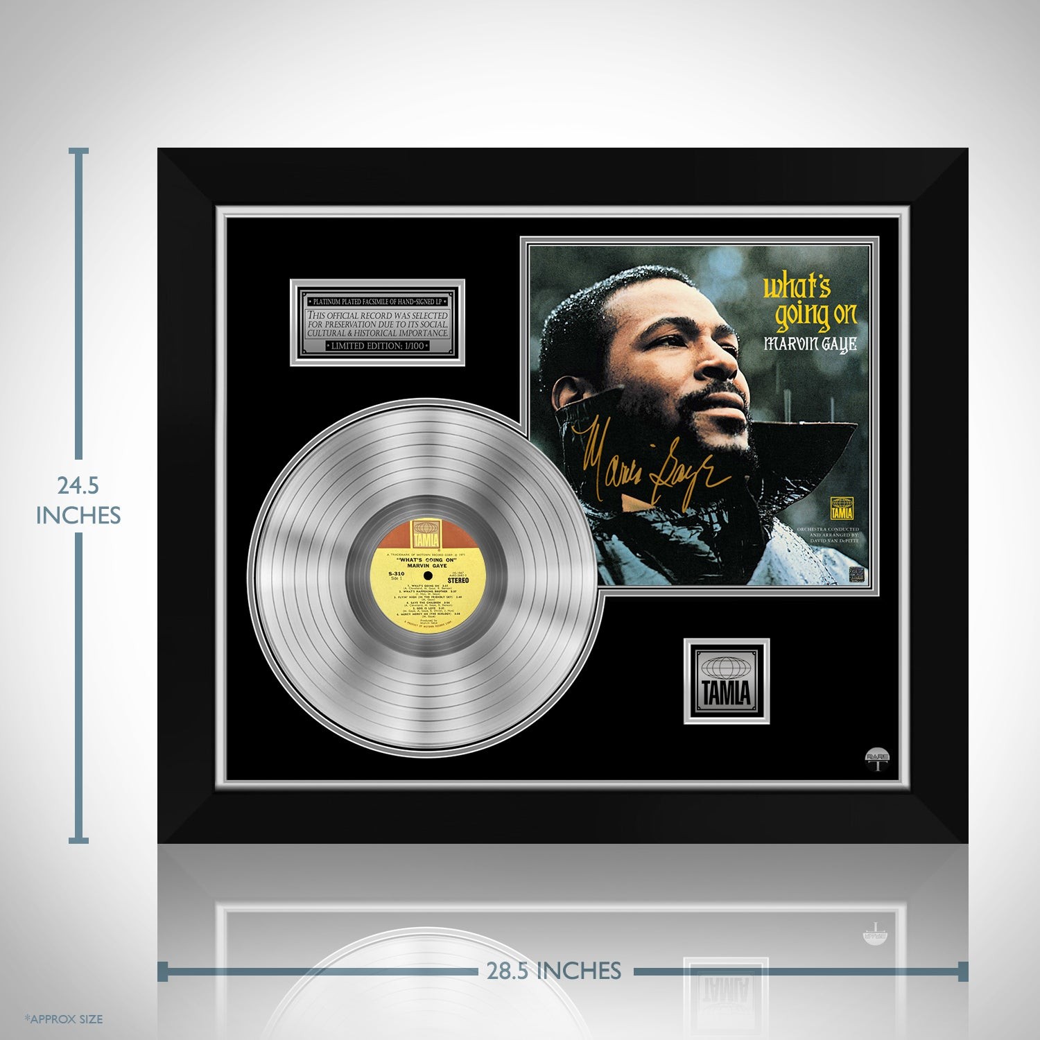 Marvin Gaye Whats Going On Platinum LP Limited Signature Edition Custom  Frame