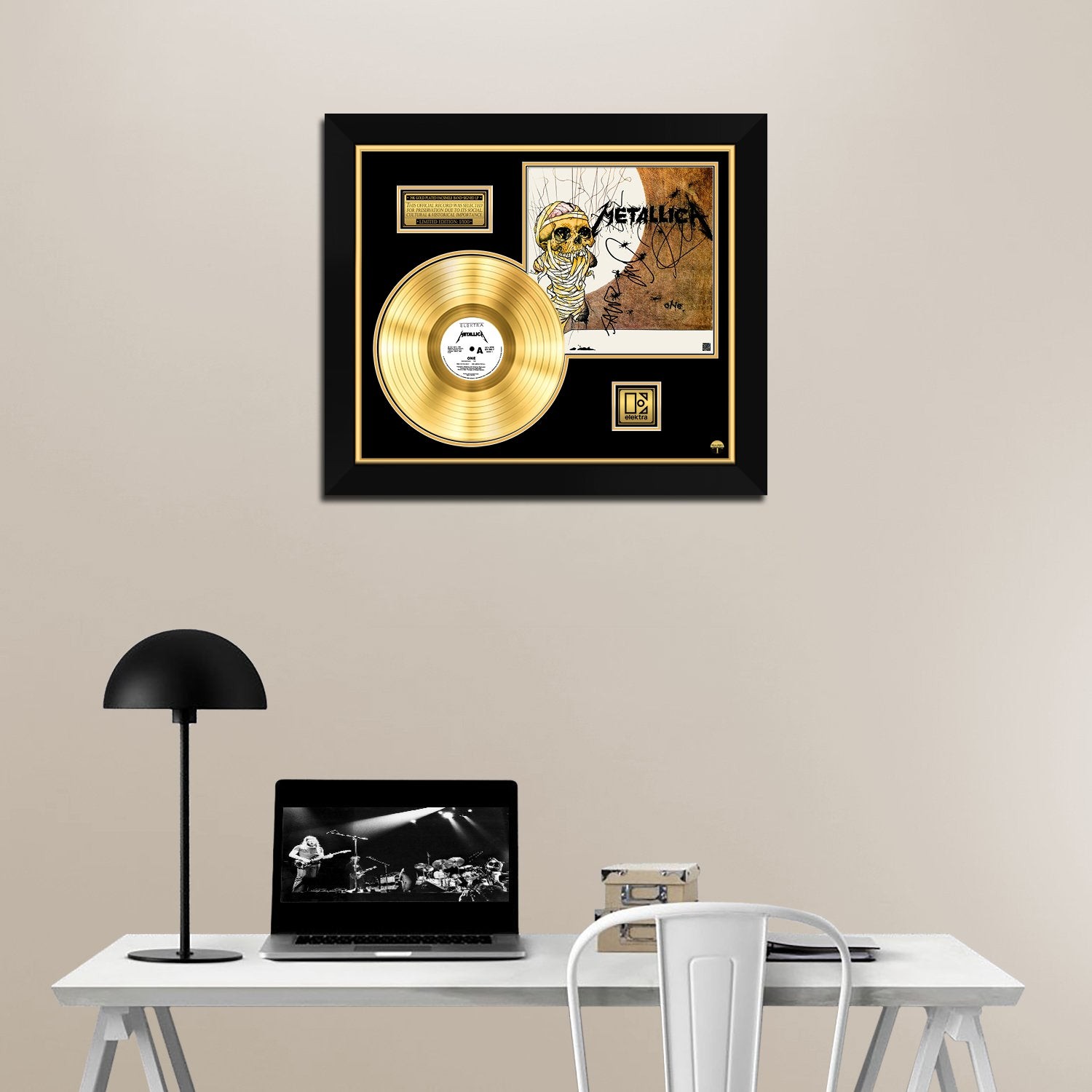Metallica - One Framed Signature Gold LP Record Display M4