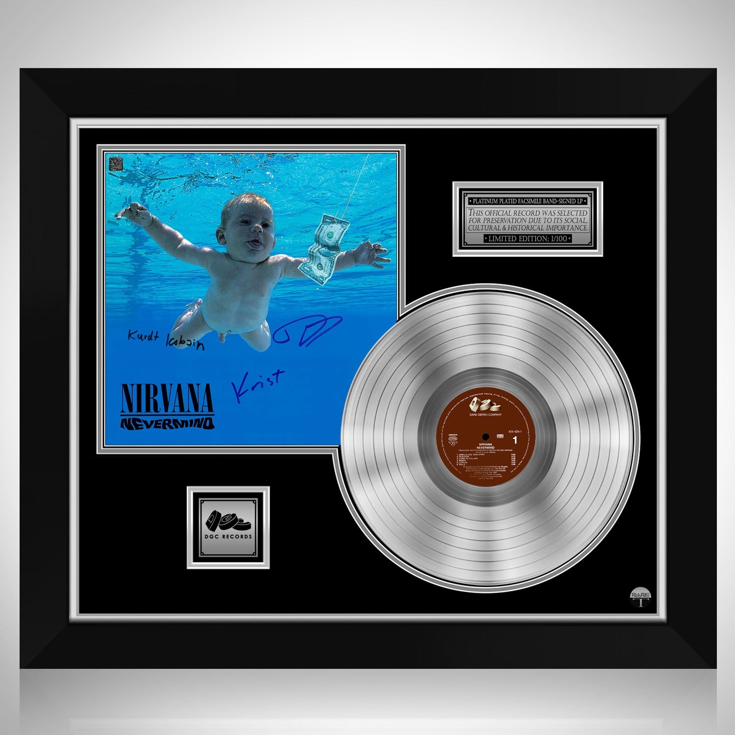 Nirvana Nevermind Platinum LP Limited Signature Edition Custom Frame