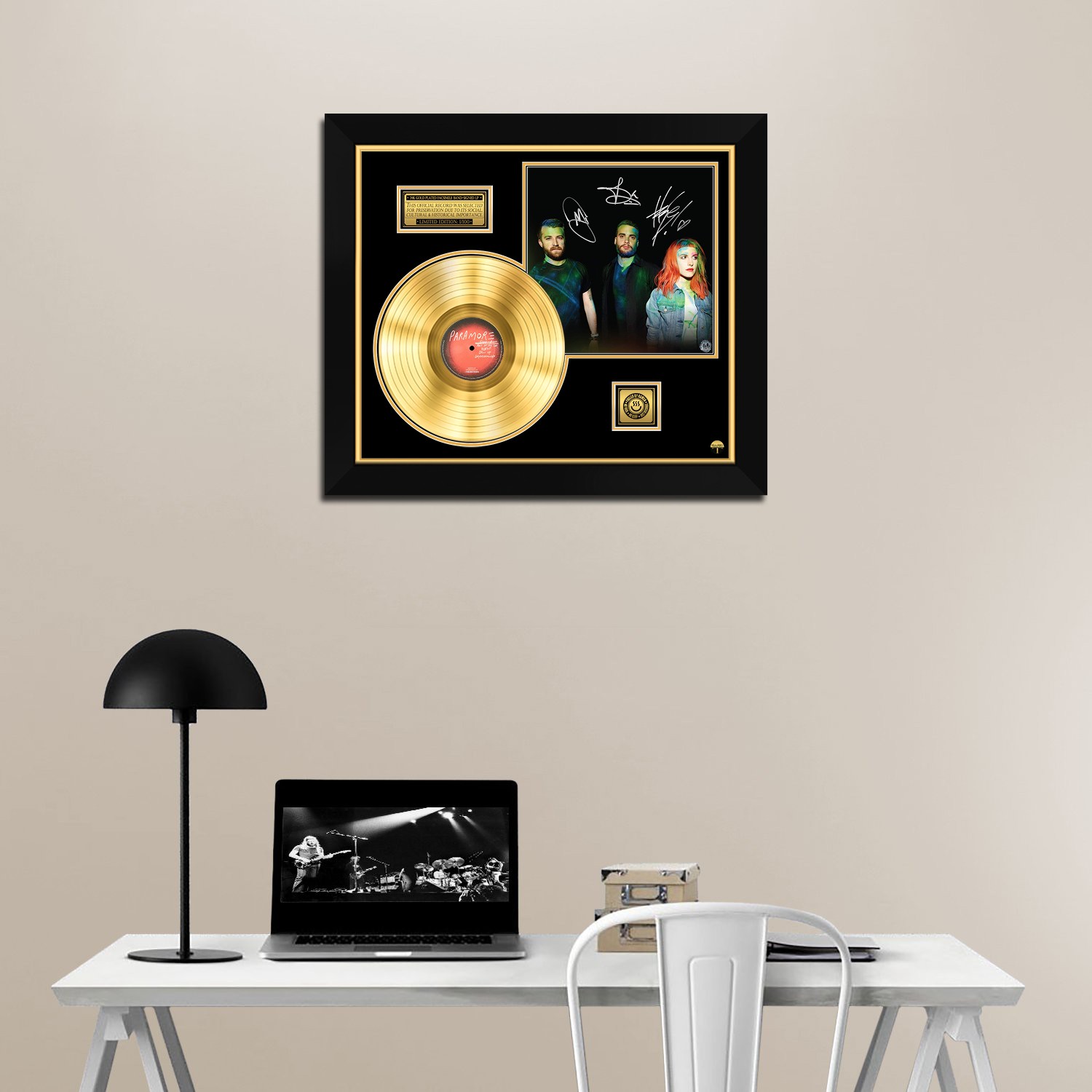 Paramore - Brand New Eyes Gold LP Limited Signature Edition Custom Frame