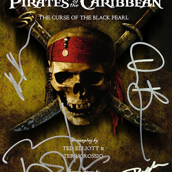 Pirates of the Caribbean: The Curse of the Black Pearl (Skull Cross Swords  Cover) Script Limited Signature Edition