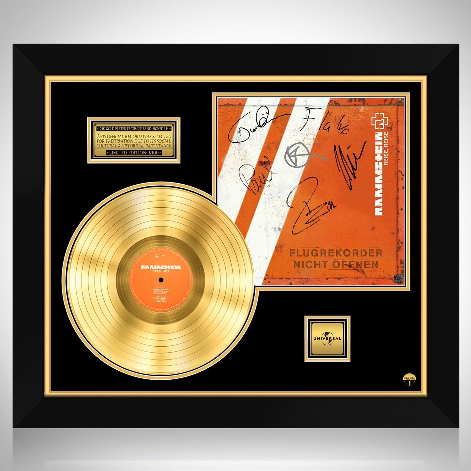Rammstein - Reise, Reise Gold LP Limited Signature Edition Custom Frame
