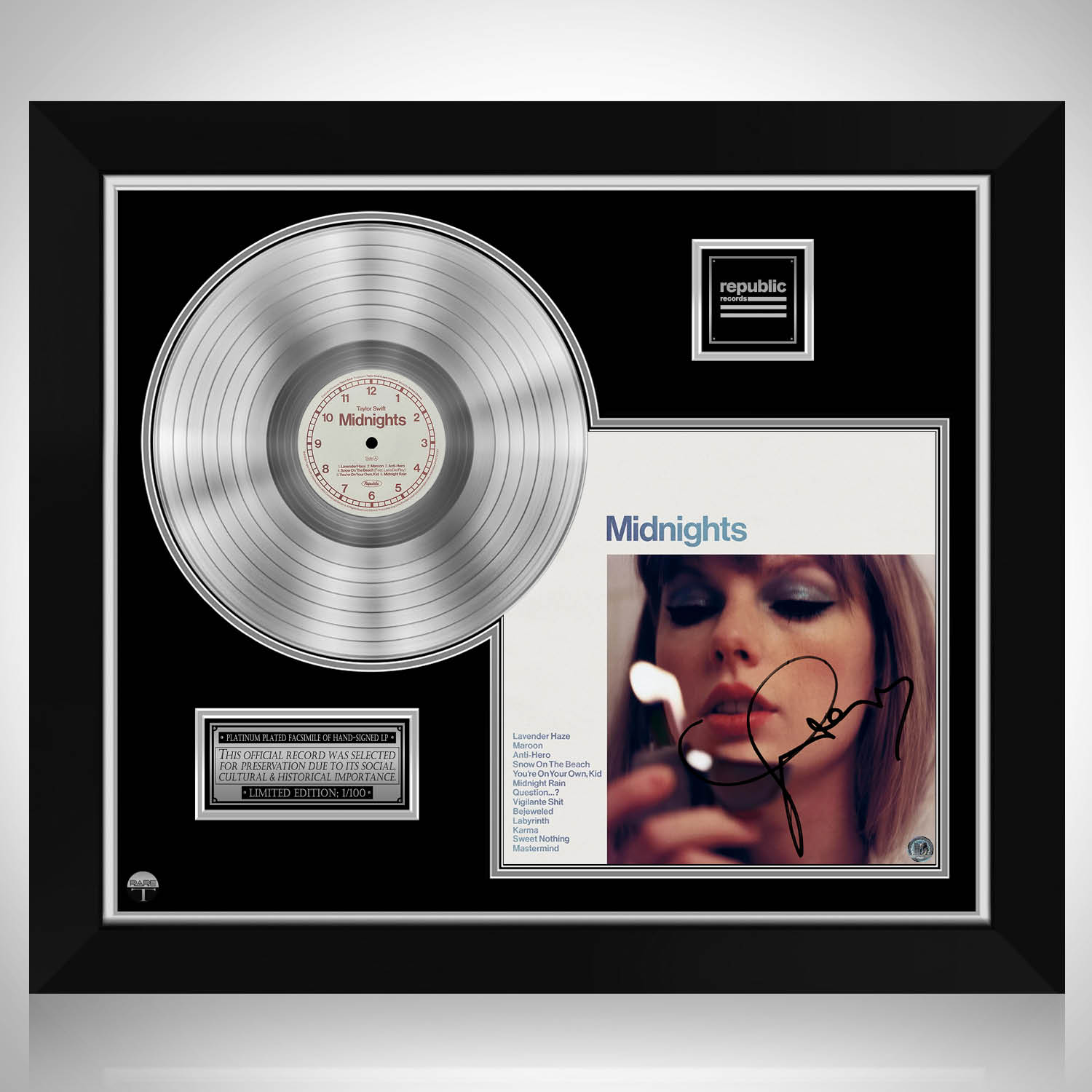 Taylor Swift - Midnights LP Cover Limited Signature Edition Custom 