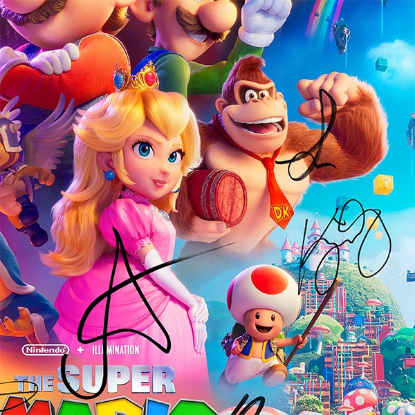 Charlie Day signed Luigi Super Mario Brothers Movie 5' figure poster photo