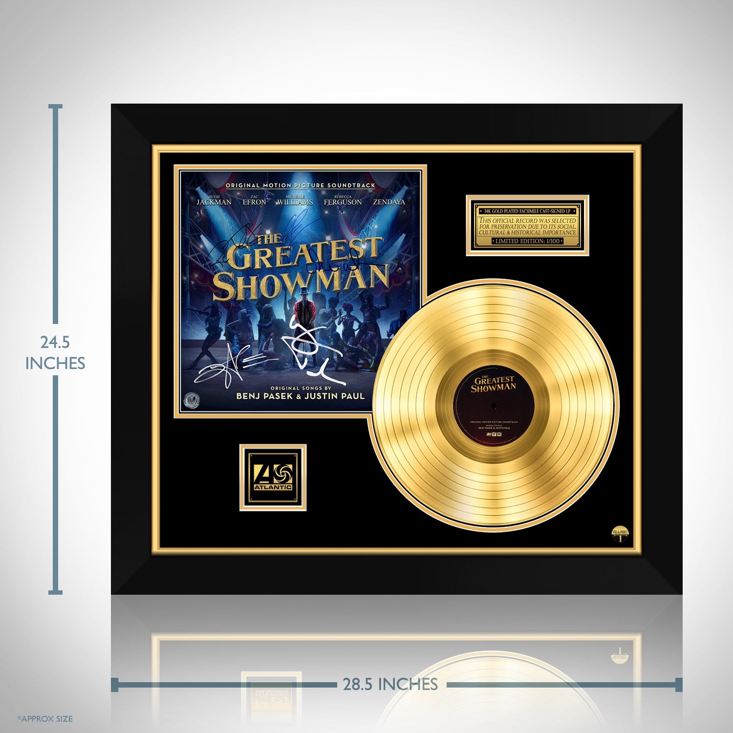 The Greatest Showman - Original Motion Picture Soundtrack Gold LP Limited  Signature Edition Custom Frame