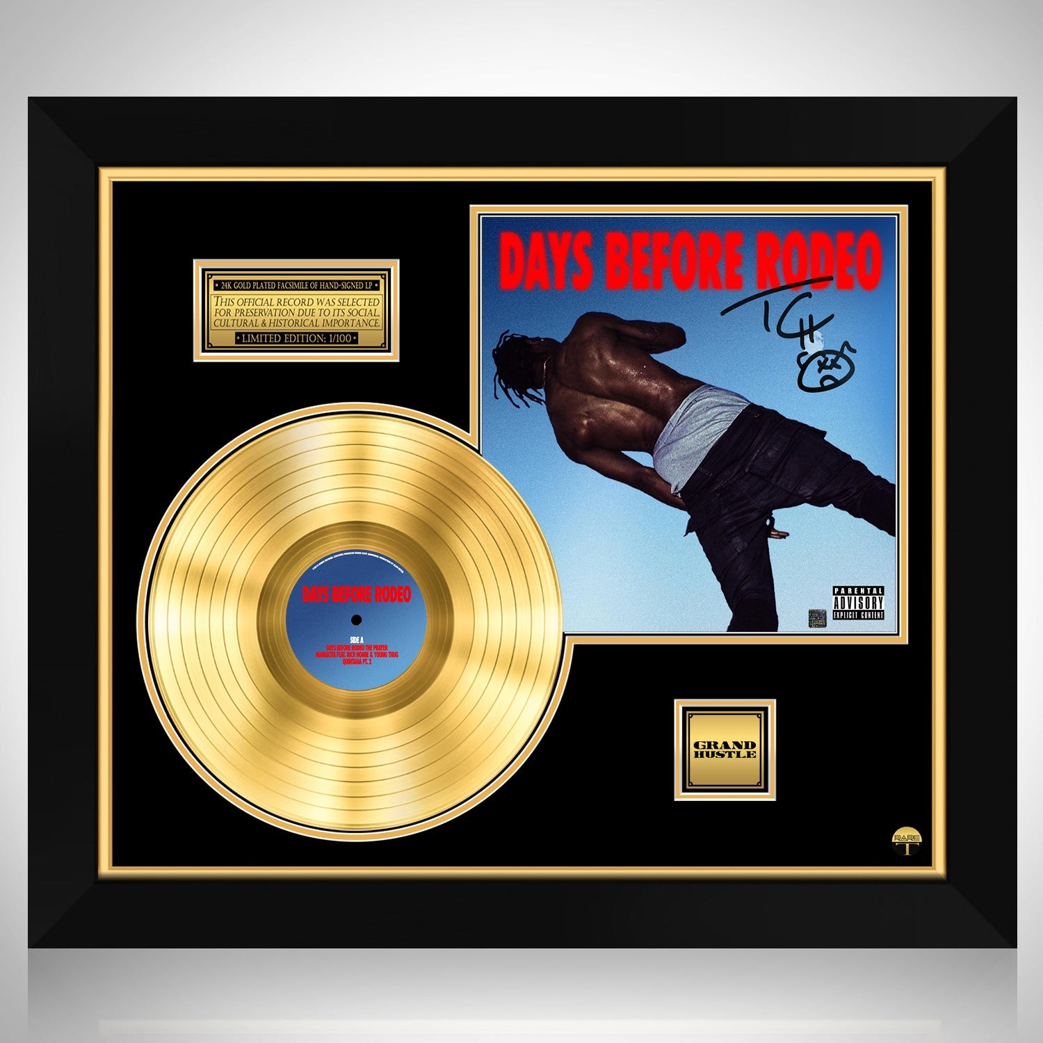 Travis Scott Days Before Rodeo Gold LP Limited Signature Edition Custom  Frame
