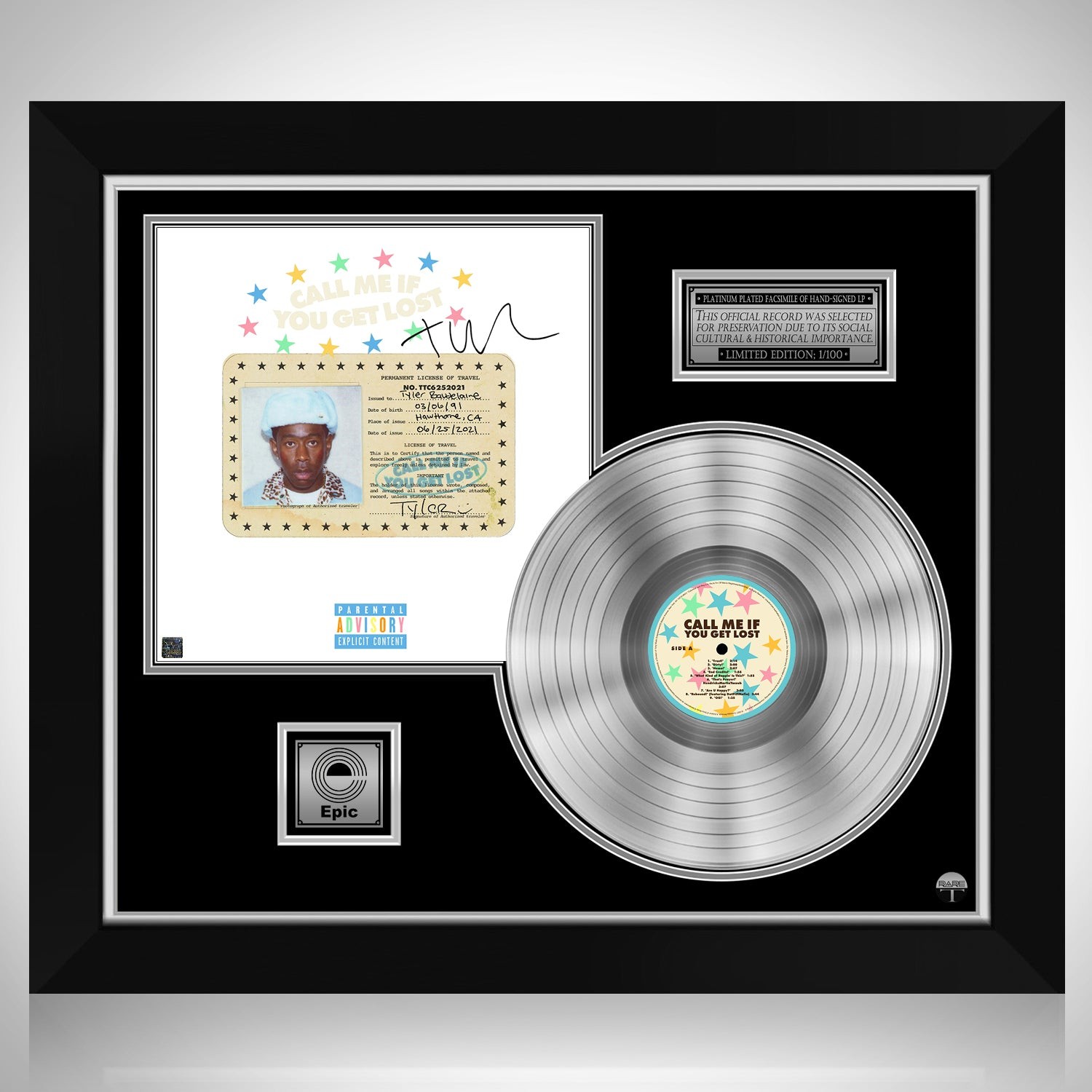 Tyler the Creator - Call me if you get lost Platinum LP Limited Signature  Edition Custom Frame