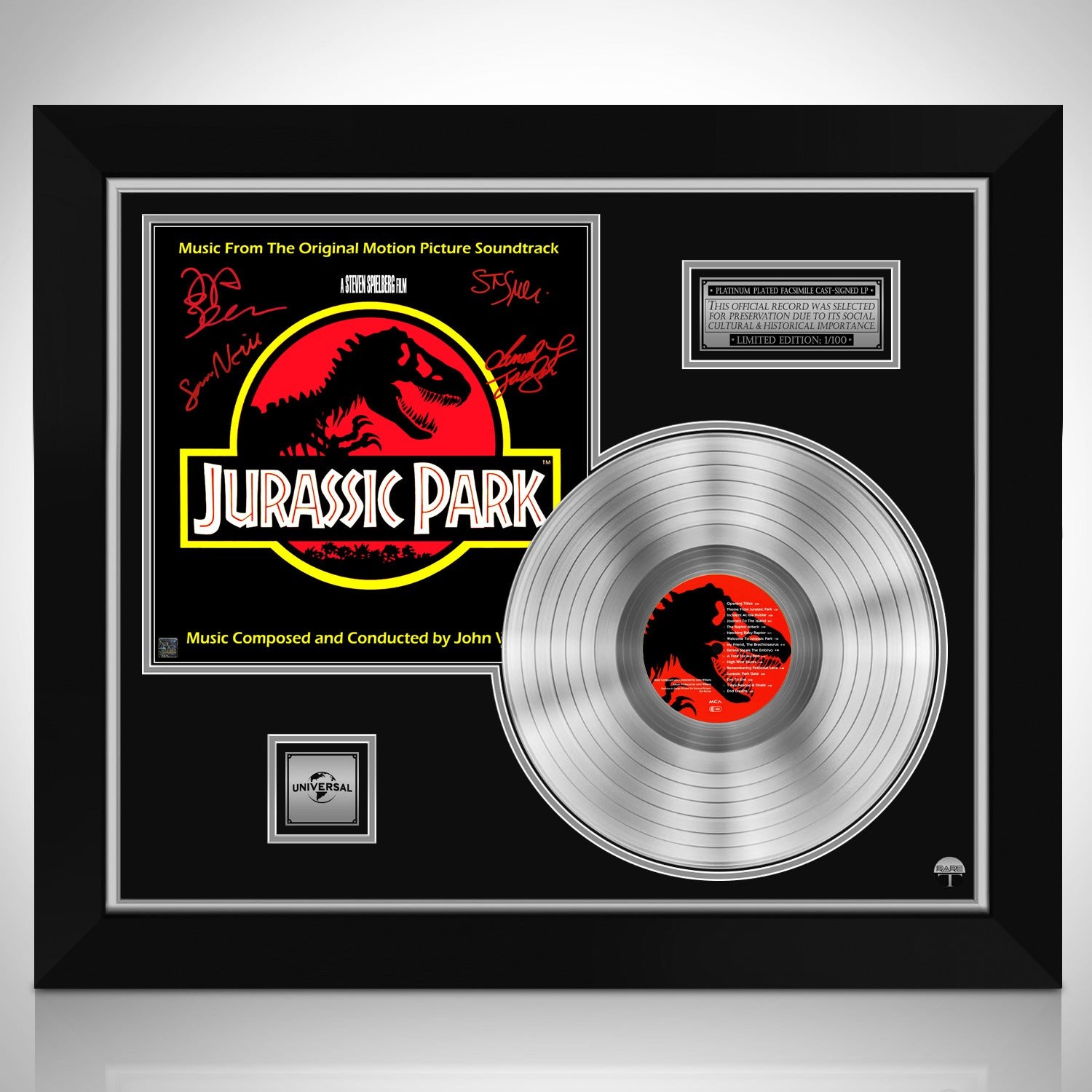 Jurassic Park Movie Mini Poster Limited Signature Edition Custom Frame