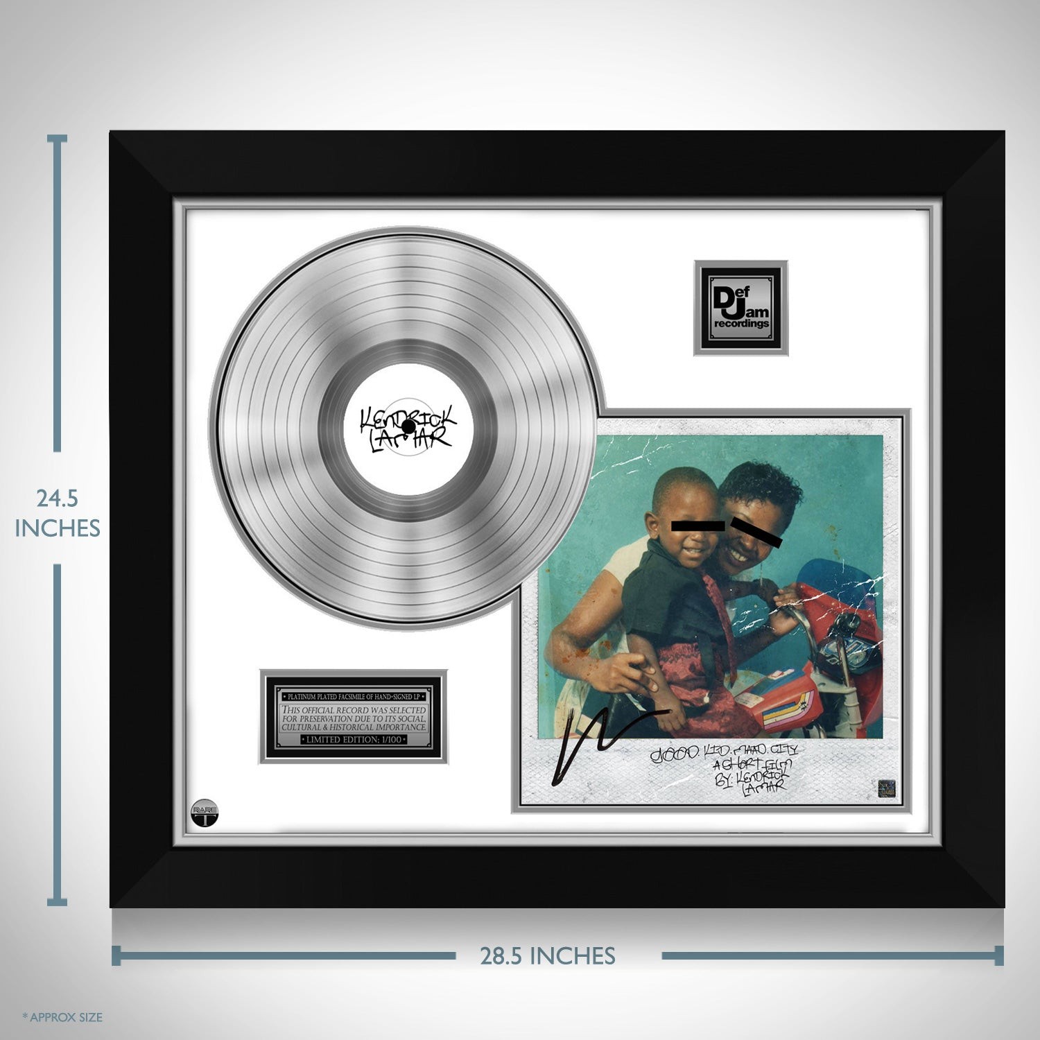 Kendrick Lamar- Good Kid Platinum LP Limited Signature Edition Custom Frame