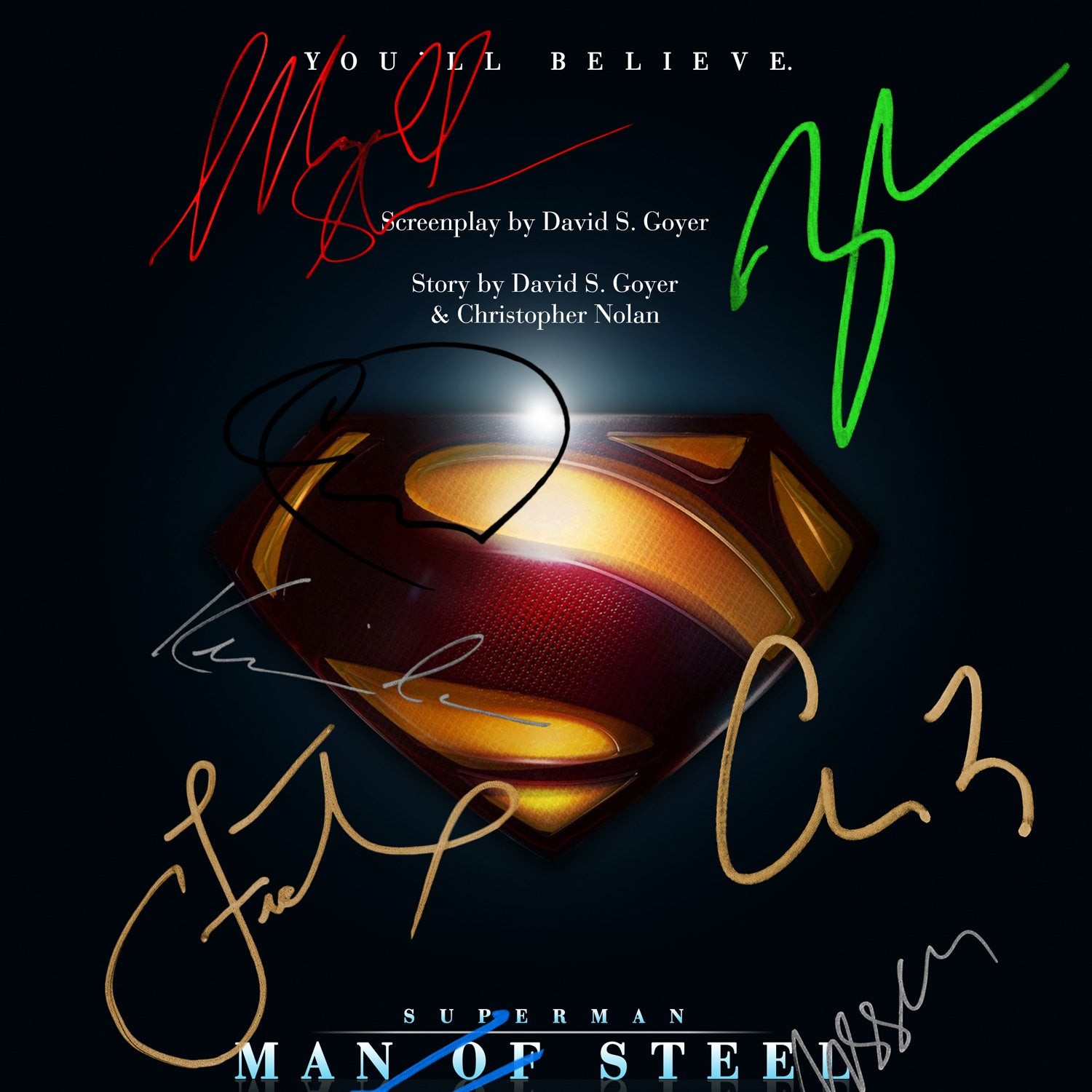 Man of Steel - Original Motion Picture Soundtrack LP Cover Limited  Signature Edition Custom Frame