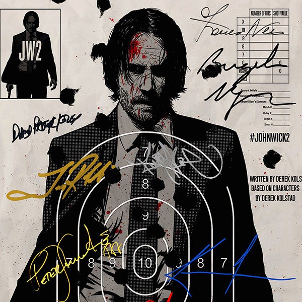 JOHN WICK Chapter 2 Cast(x6) Authentic Hand-Signed Keanu Reeves