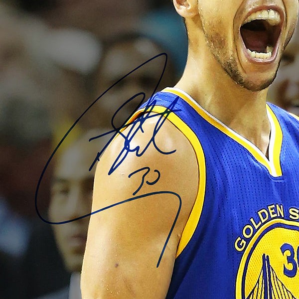 Stephen Curry Golden State Warriors Icon Blue Jersey Photo Limited  Signature Edition Custom Frame
