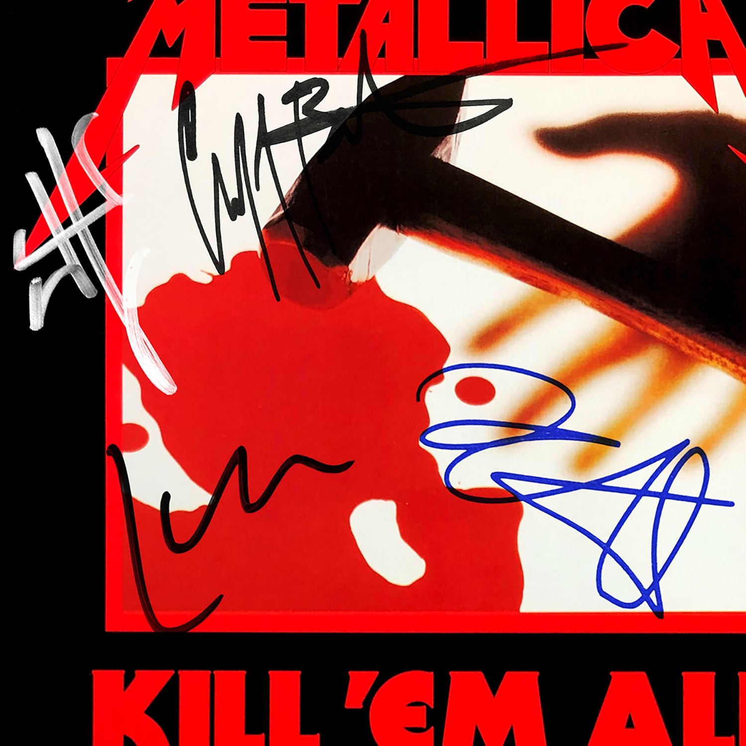 Metallica X4 Cliff Burton James Hetfield Kirk & Lars Signed Kill 'em All  Psa Loa