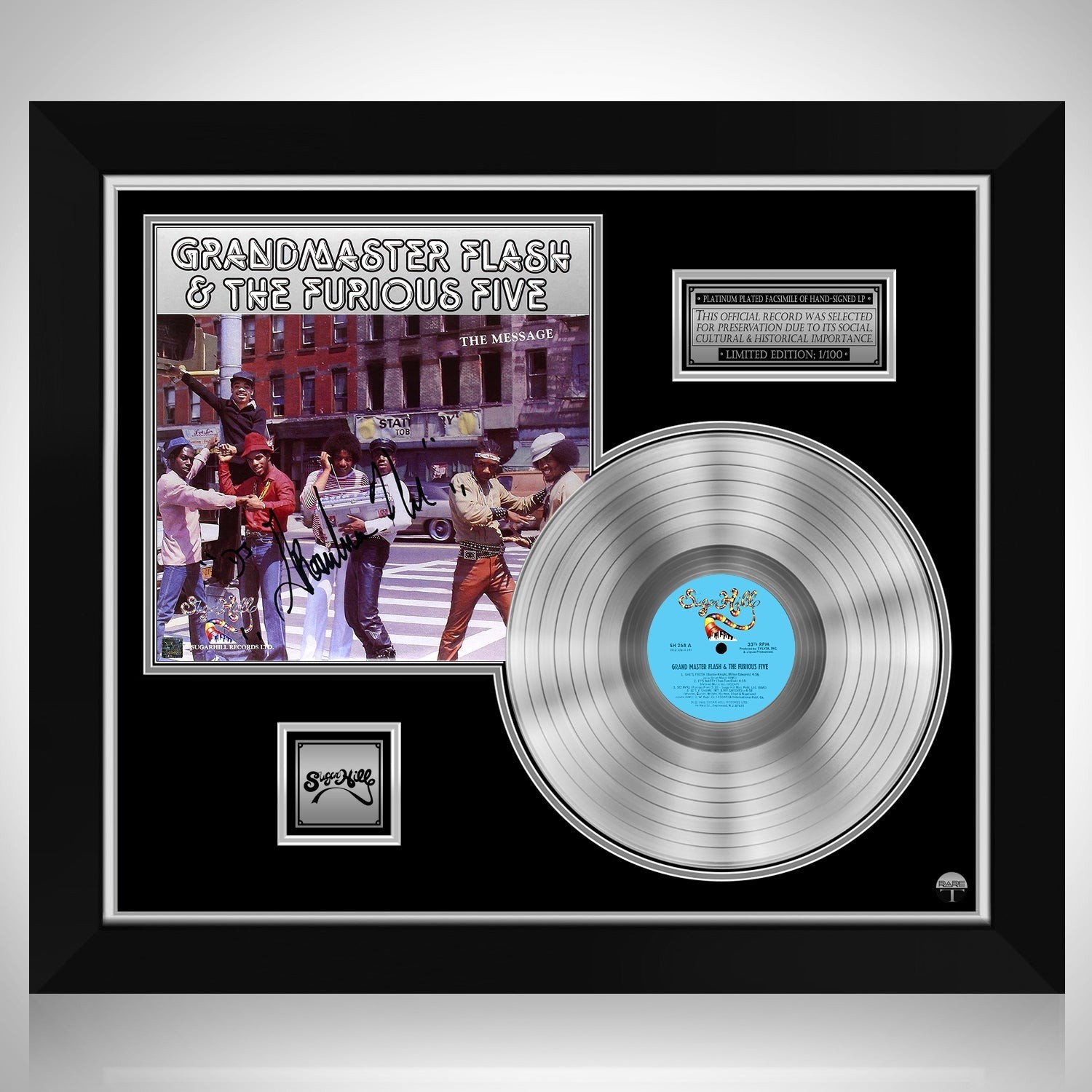 Grandmaster Flash & The Furious Five - The Message Platinum LP Limited  Signature Edition Custom Frame