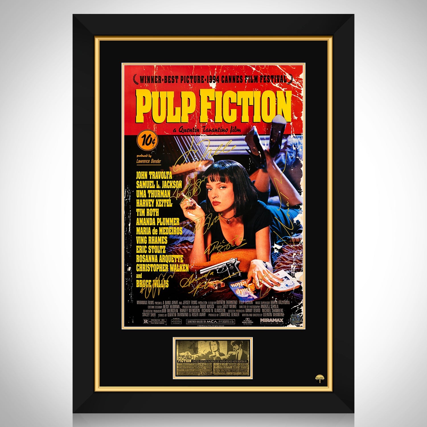 Pulp Fiction Movie Mini Poster Limited Signature Edition Custom Frame