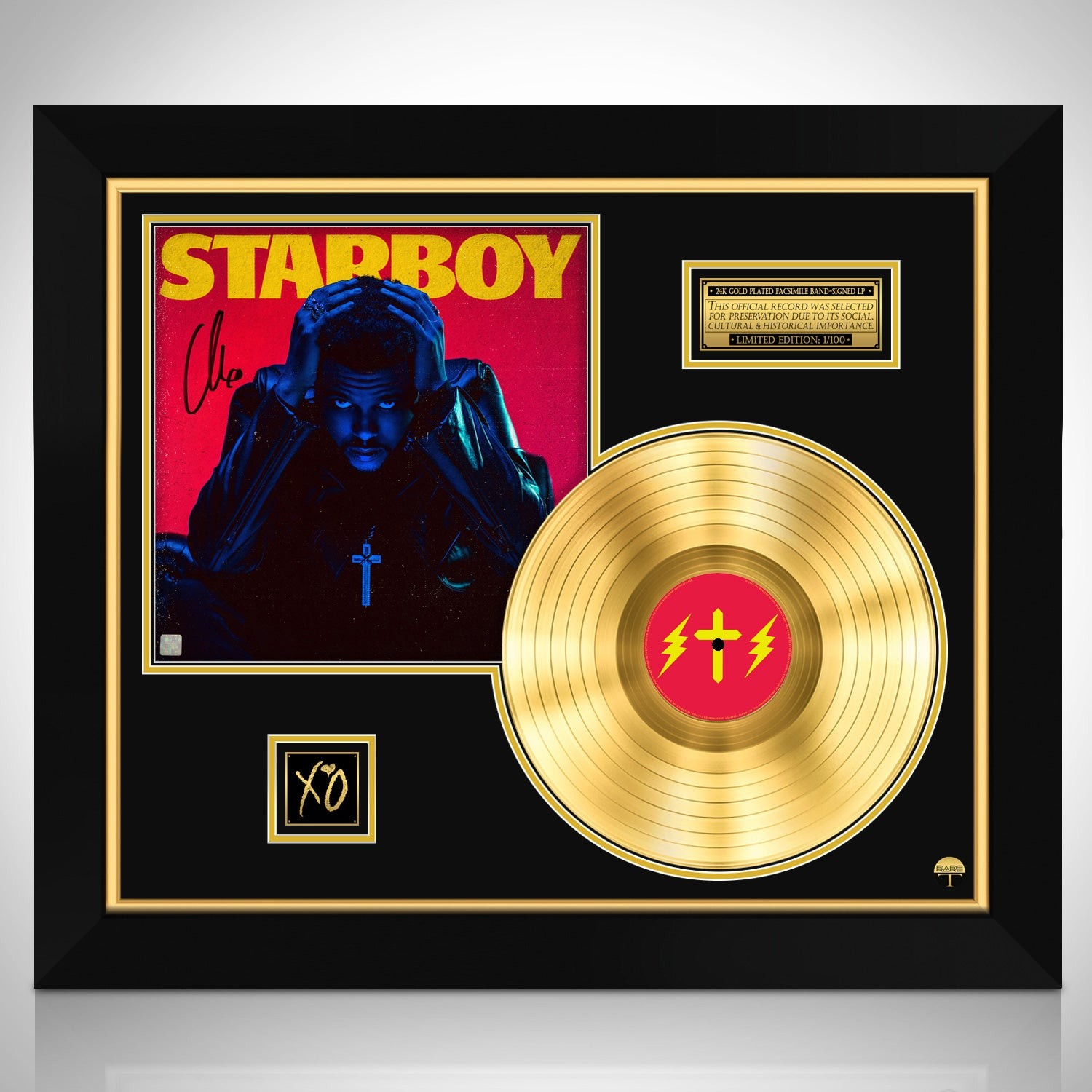 The Weeknd Starboy Gold LP Limited Signature Edition Custom Frame