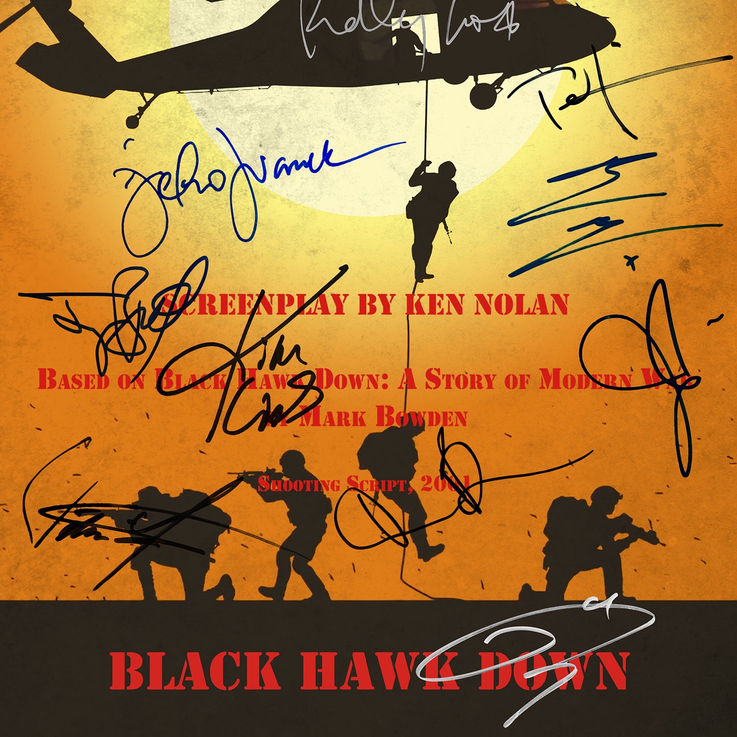 Hawk In Script Black Hawk Down Script Limited Signature Edition | RARE-T