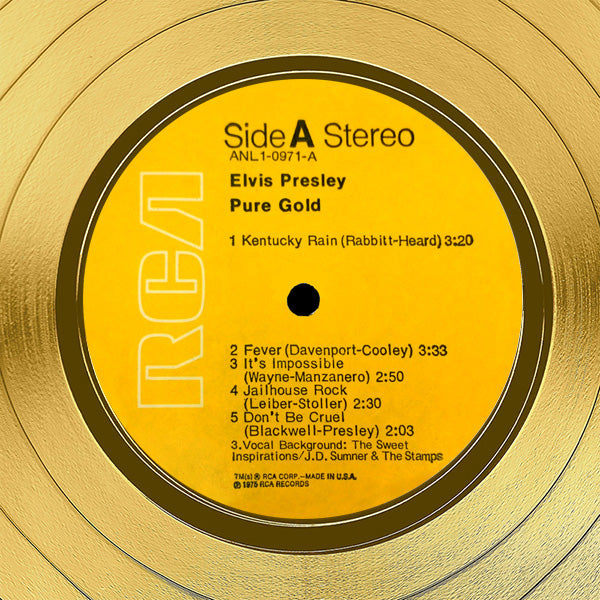 Gold Lp Elvis Presley Pure Gold Gold LP Limited Signature Edition Custom Frame ...